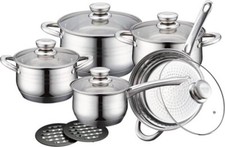 Royalty Line rl-1232 Set Batteria Di Pentole Pentole, padelle in acciaio inox 12