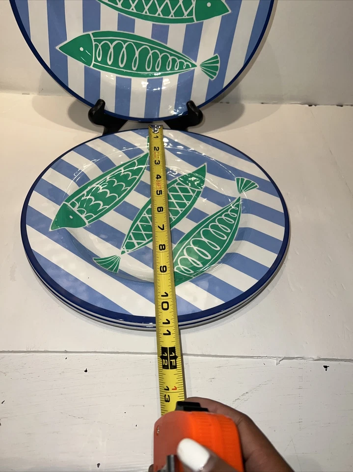 3 Platos de Cena CYNTHIA ROWLEY MELAMINA Peces Tropicales 11" Plato Diversión de Verano Foto 3 de 4