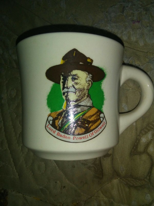 Vintage Boy Scout Mug Lord Baden-powell Of Gilwell Cub Day Camp 1986 Rainy...