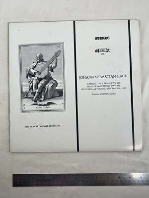MHS 3367 NM LP Johann Sebastian Bach With Turibio Santos on Guitar