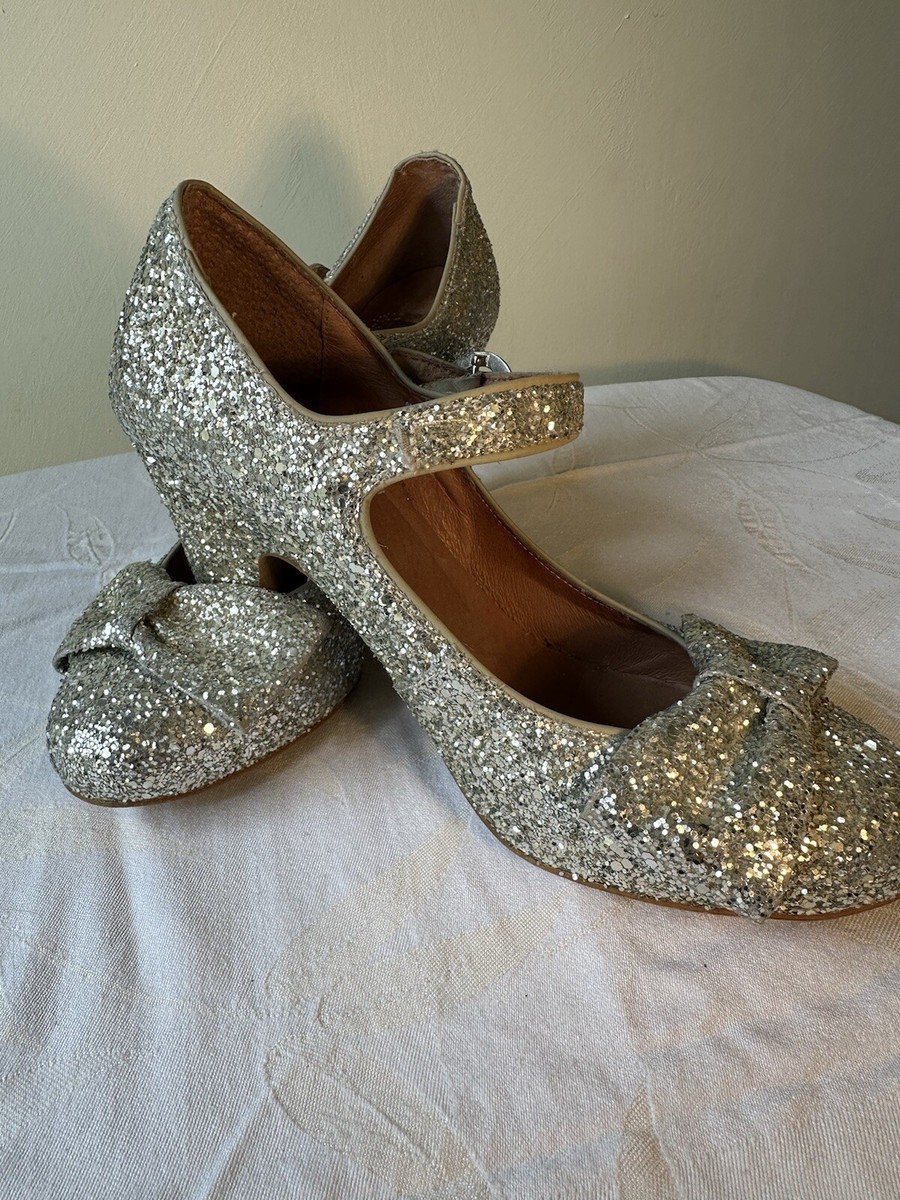 red or dead shoes size Silver Glittery UK