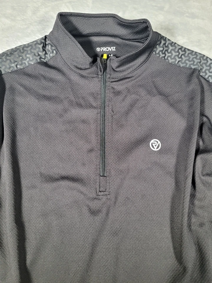 Proviz Sports Cycling Jersey Mens Small Black Back Pocket Quarter Zip Reflective - Image 2 of 4