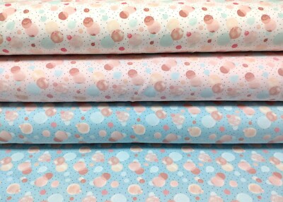 Jersey Bubbles rosé, weiß, aqua Baumwoll-Jersey Kinderstoff Punktestoff 50 cm