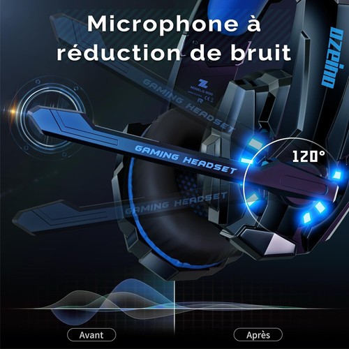 Casque Gaming 3.5mm avec Microphone, Enceinte 50mm pour PS5, PS4, Xbox, PC - Photo 4/6