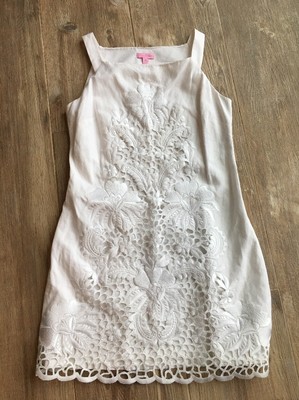 25. Lilly Pulitzer Embroidered Lace Eyelet Overlay Shift Princess Dress  $390 | eBay