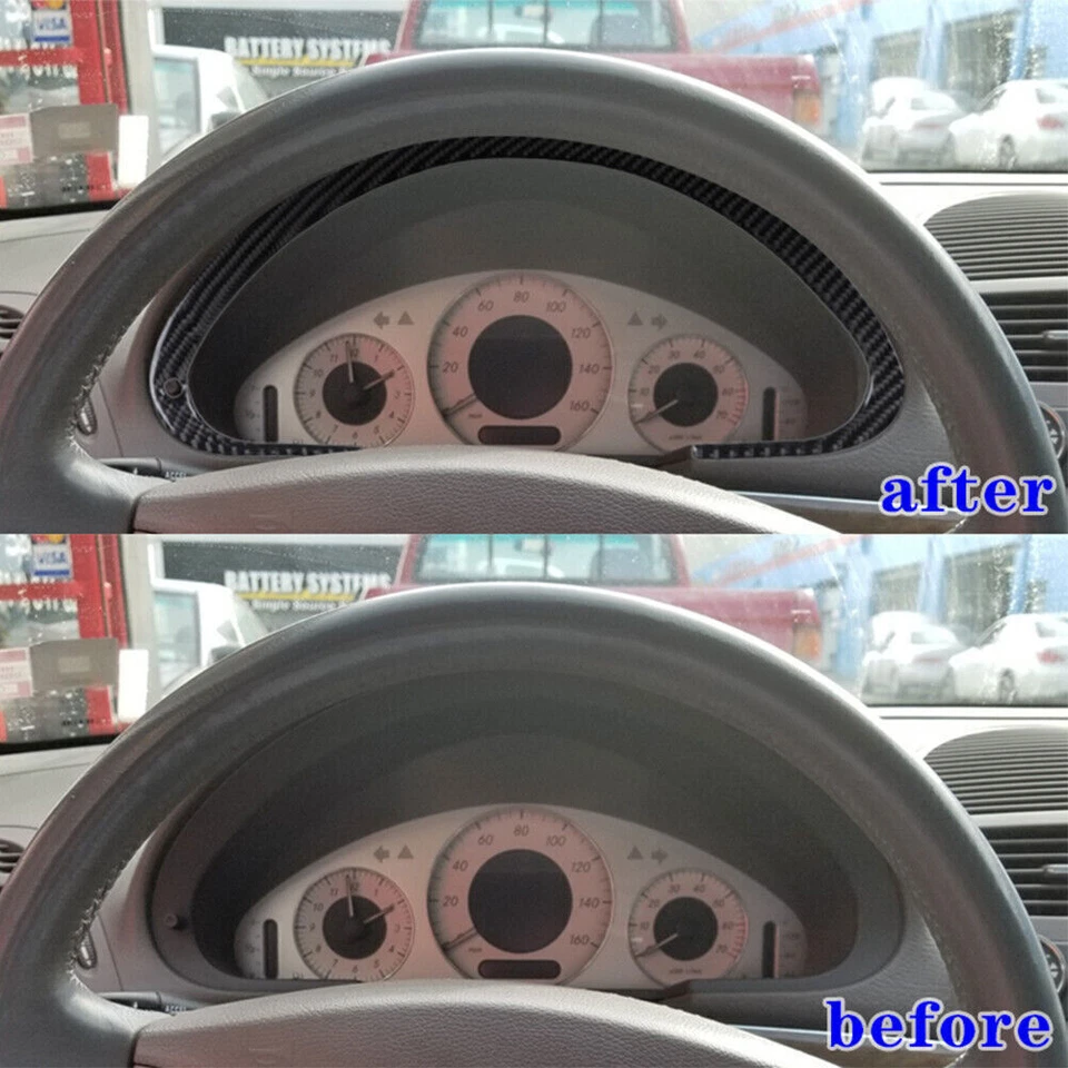 Cubierta interior del velocímetro de fibra de carbono 1 pieza para Mercedes-Benz Clase E W211 Foto 4 de 4