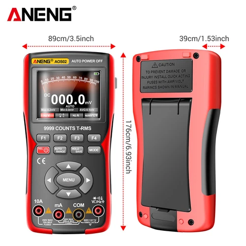 ANENG AOS02 LCD Osciloscopio Digital Transistor Probador Multímetro 9999 Cuenta - Imagen 13 de 15