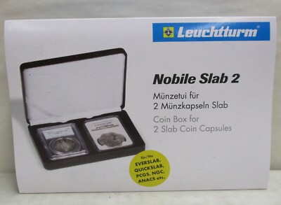 Lighthouse Nobile Black Leatherette Display Box 2 Slabs Certified Coins #349312
