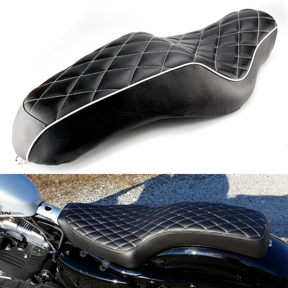 Black Driver Passenger Two Up Seat For Harley Sportster 883 1200 XL1200T Iron 48 Foto 2 de 4