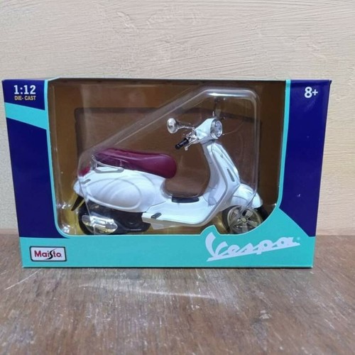 Diecast Motorcycle Vespa Primavera 150 Miniatur White Rare Limited - Picture 5 of 7