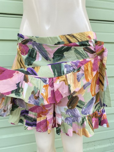 ZARA Skort Printed Ruffle Shorts Size S #1948 - Picture 10 of 12