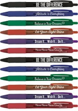 Greeting Pen Translucent 12 Pen Set with Motivational/Inspirational Quotes, 6...