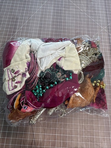 Vintage Spitzenborte exotische Tasche Handwerk Nähen Trödel Schublade halbe Puppe Schnipsel - Bild 11 von 12