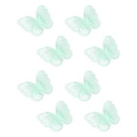 8Stk Schmetterlingsspitzen Applikationen 50Mm AufnäHer HellgrüN