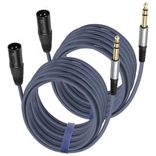 1/4 TRS to 3Pin XLR Male Audio Cable 16FT Balanced Cord 2 Pack Amplifier