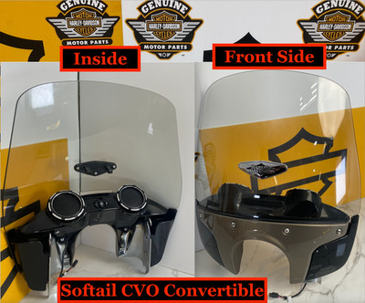 OEM 10-12 CVO FLSTSE 3 Softail Convertible Windshield Speakers Audio Fairing