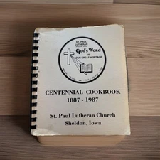 Sheldon Iowa IA Cookbook Vintage 1987 Ethnic German Swedish Norwegian Lefse old