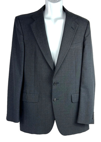 Vtg PALM BEACH Gray Blazer 42R+ KG Mens Store 2 Front Buttons Vent Shadow Plaid