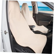 Waterproof Car Seat Cover Universial Fits Car Sweat Towel for 2 Piece Beige