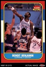 1986 Fleer #8 Benoit Benjamin Clippers RC Creighton  4 - VG/EX