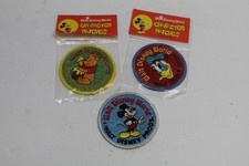 3-Vintage Disney World Character Patches Embroidered Mickey Pooh  Donald -NEW