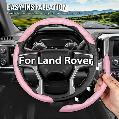 38cm Car 3PCS Segmented Steering Wheel Cover Nappa Leather for Land Rover Pink
