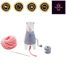 Compact Manual i-Cord Knitter Machine with Crochet Hook - For Creative Knitting