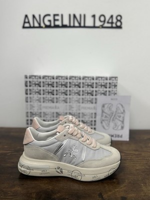 Premiata Cassie Sneaker Leder Wildleder Hellgrau Rosa Casual Premiata Damen 37