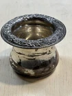 Antique S Kirk & Son Sterling Silver Floral Repousse Salt Cellar Pot