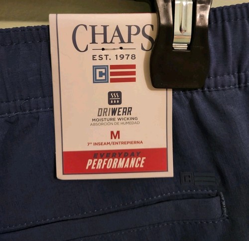Pantalones Cortos Chaps Para Hombre MEDIANOS Rendimiento Diario AZUL 7" Entrepierna #10725 - Imagen 3 de 4