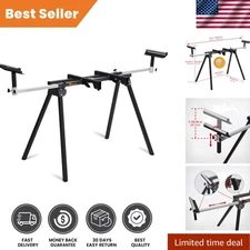 Versatile Folding Miter Saw Stand with 330lbs Load Capacity - Black & Grey