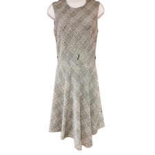 Vintage Dkny Houndstooth sleeveless midi Dress Sz 4, without belt