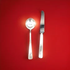 Vintage Wm Rogers MFG Co Extra Plate Original Serving Spoon Ladle And Knife