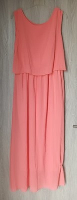 Chiffon ärmelloses langes Sommerkleid mit Rundhalsausschnitt, One Size (OS)