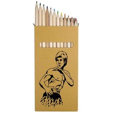 12 x 'Martial Arts Pose' Long 178mm Coloured Pencils / Pencil Set PE00025450 