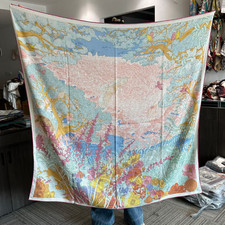 70 Cashmere 30 Silk Scarf 52'' Blue rainforest Print Neckerchief Shawl Wrap