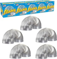 Slinky Jr. the Original Walking Spring Toy, 5-Pack Small Metal Slinkys