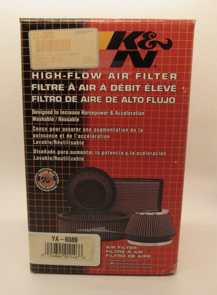 K&N HIGH-FLOW AIR FILTER - YA-6089 - fits 1989-1999 Yamaha FZR600/ FZR600R - Image 2 of 2