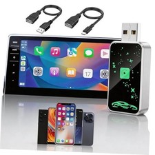 Mini Wireless Carplay Adapter for Apple for iPhone, 2026 Upgraded silvery