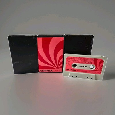 3x Ampex 350 C-60 Audiokassette Konvolut mit Vintage Archivhüllen 