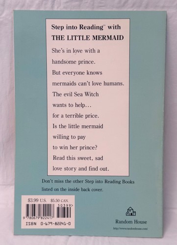 Vintage 1991 Step Into Reading "The Little Mermaid" Step 3 Paperback Book - Picture 6 of 6