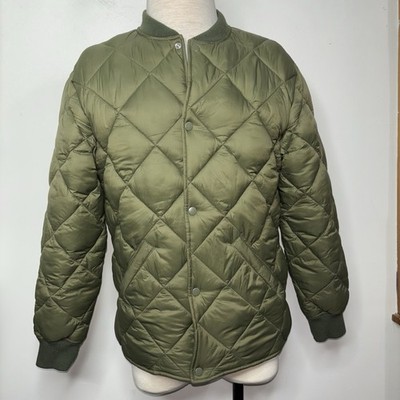 Gap Mens Recycled Lightweight Puffer Jacket Mens S Green Quilted Snap Button