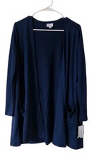 Lularoe Solid Navy Blue M Caroline Cardigan Medium Wardrobe Staple NEW