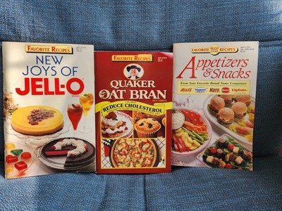 3 Favorite Recipes, Brand Name Booklets Jello, Quaker Oats, Borden, Lipton, Karo