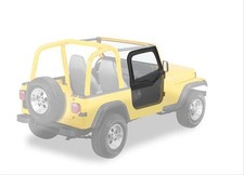 Bestop Doors Soft Upper Front Upper Half Fabric Black Fits Jeep Pair