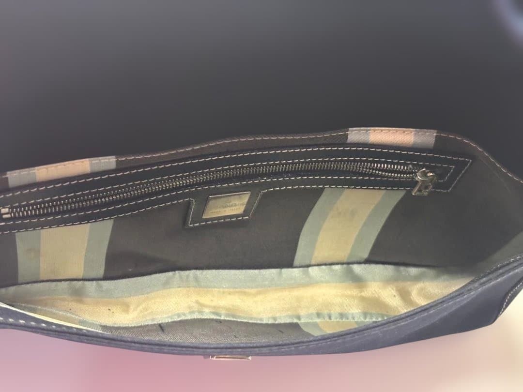 FENDI One Shoulder Bag Purse FF Baguette Denim Leather Navy Authentic thumbnail 23