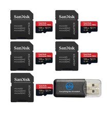 SanDisk 128GB Micro SDXC Extreme Pro Memory Card Five Pack Works with GoPro...