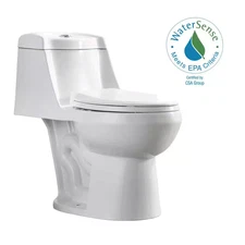 Fenwick 1-Piece 1.6 GPF/1.1 GPF Dual Flush Elongated Toilet in White