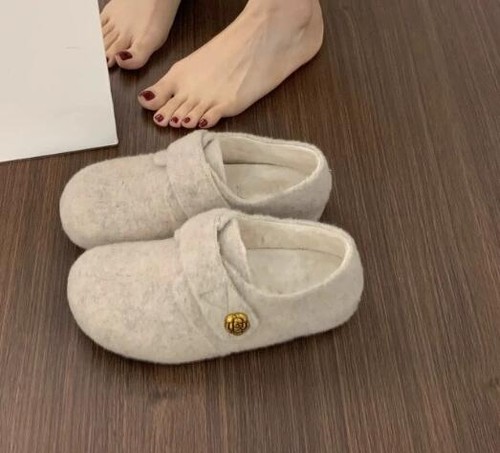 Fashion Women Round Toe Floral Faux suede Flats Warm Fur Winter Boots Shoes - 第 12/12 張圖片