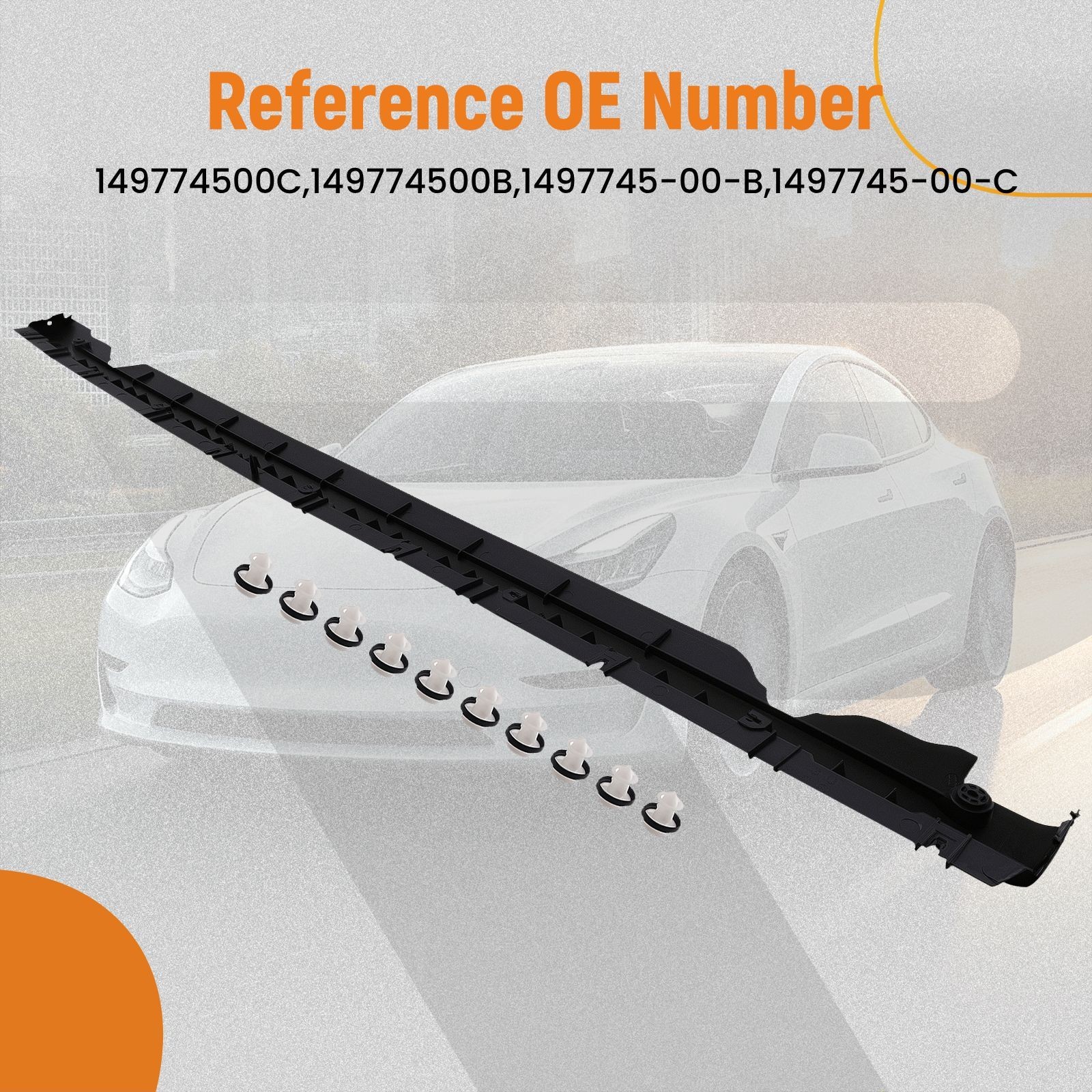 Side Body Panel for Tesla Y Base 2023-2024 1497745-00-C Black Plastic